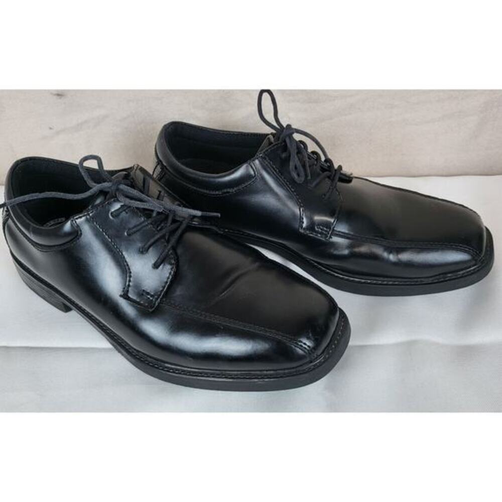 Nunn Bush Black Leather Oxford Dress Shoes‎ Men 8.5M Comfort Gel Classic Neutral